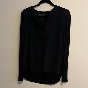 BCBGMaxAzria Black V-Neck Blouse